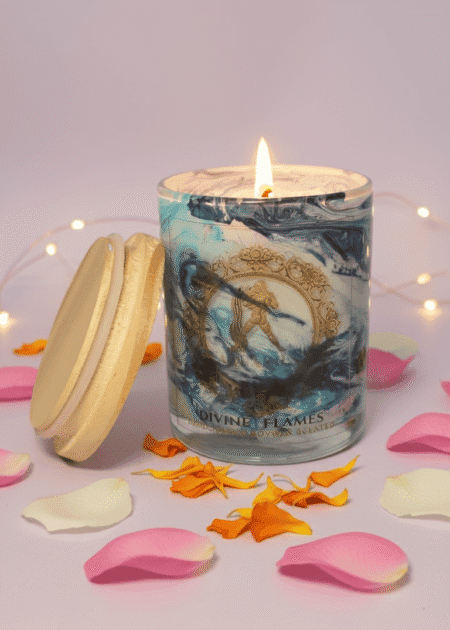 Aquarius Zodiac Marble Glass Candle