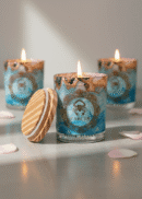 Cancer Zodiac Marble Glass Candle