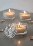 Crystal Heart Bow Candle