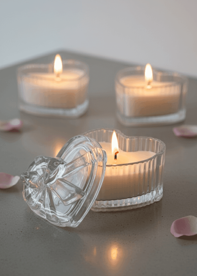 Crystal Heart Bow Candle Crystal Heart Bow Candle - Image 2