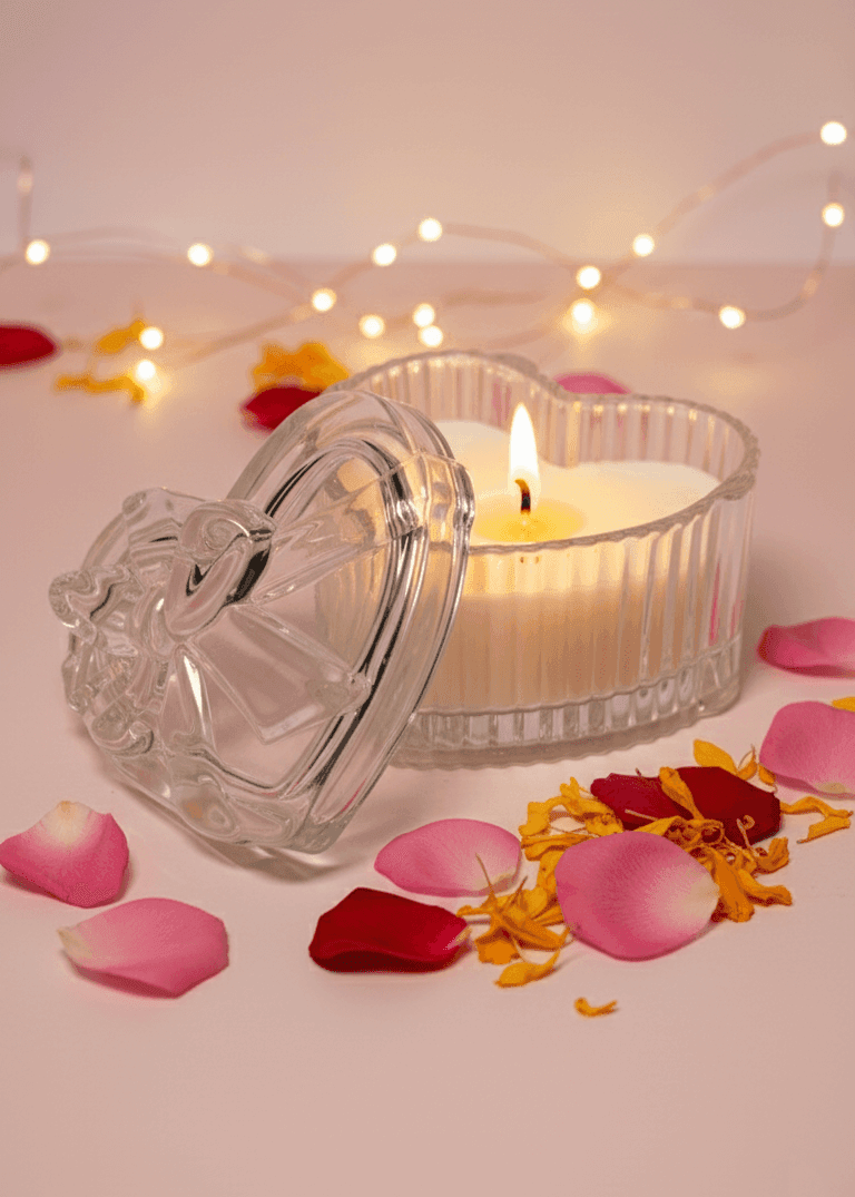 Crystal Heart Bow Candle Crystal Heart Bow Candle
