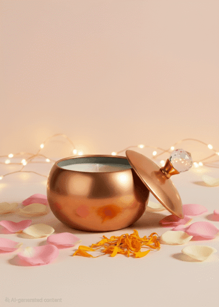 Diamond Knob Rose Gold Jar Candle