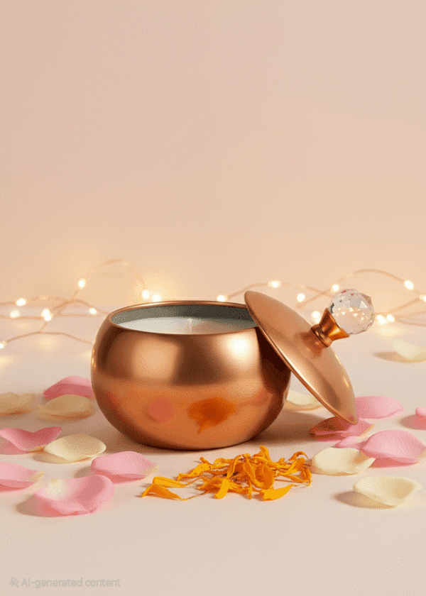 Diamond Knob Rose Gold Jar Candle