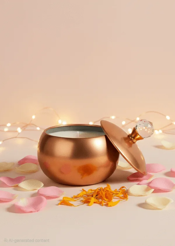 Diamond Knob Rose Gold Jar Candle