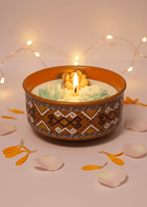 Warli Succulent Glow Candle