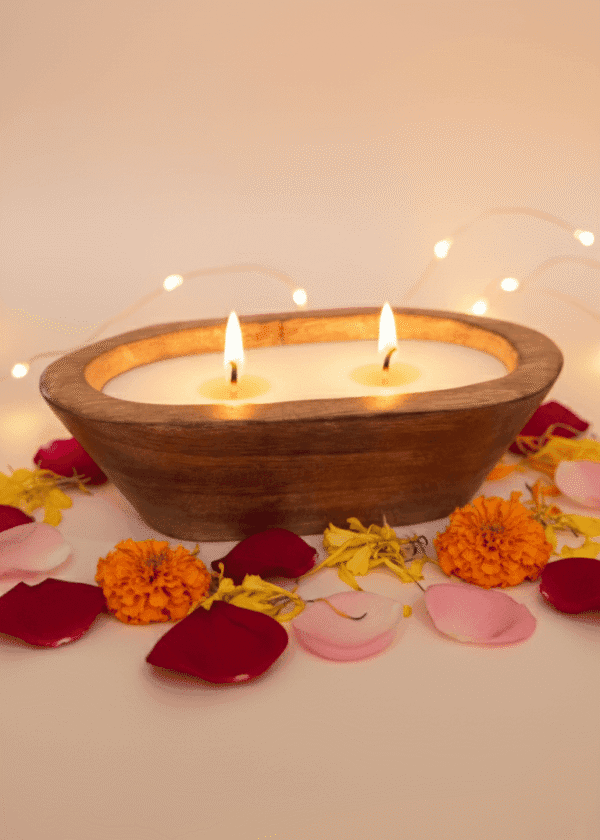Wooden Boat Candle