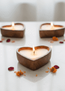 Wooden Heart Candle