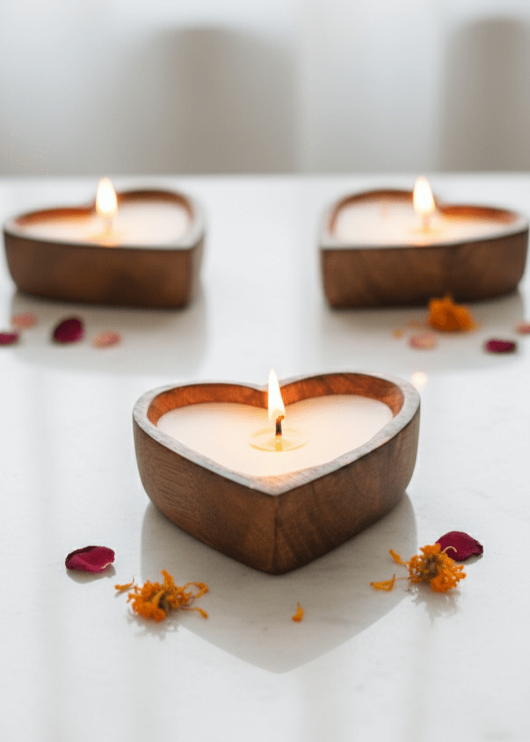 Wooden Heart Candle Wooden Heart Candle - Image 3