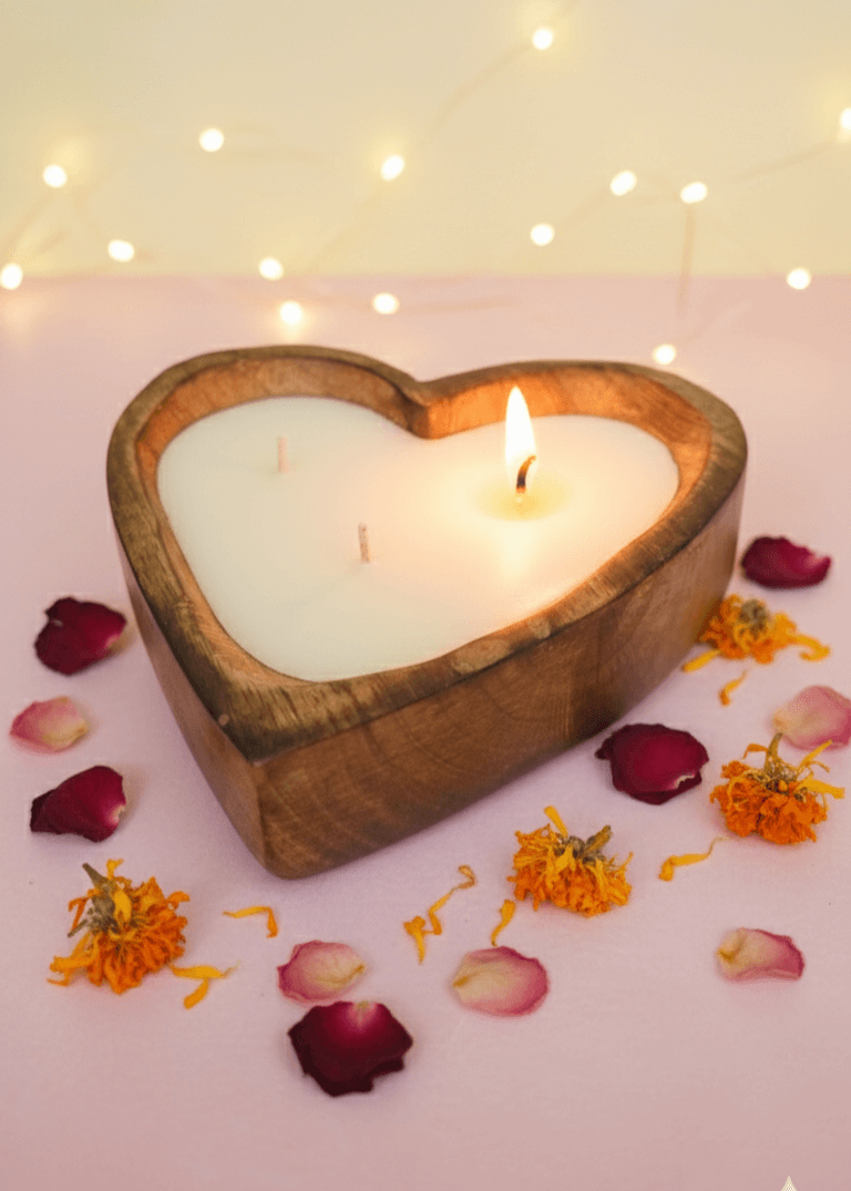 Wooden Heart Candle Wooden Heart Candle