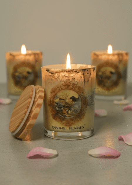 Gemini Zodiac Marble Glass Candle - Image 2