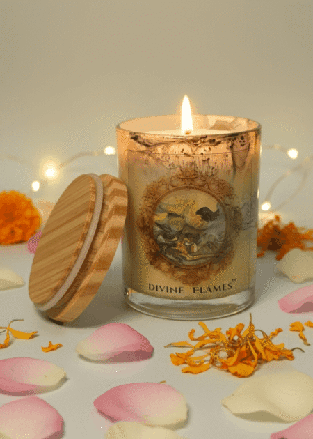 Gemini Zodiac Marble Glass Candle