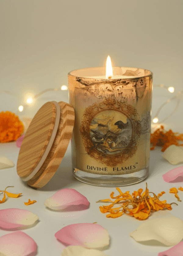 Gemini Zodiac Marble Glass Candle