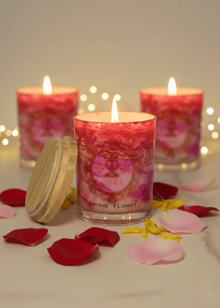 Libra Zodiac Marble Glass Candle Libra Zodiac Marble Glass Candle - Image 2