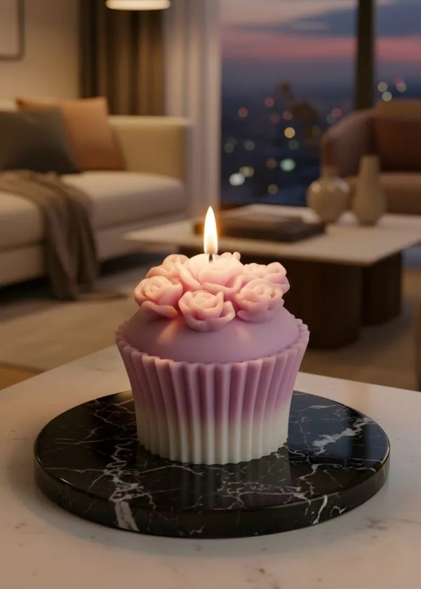 Cupcake Blossom Candle