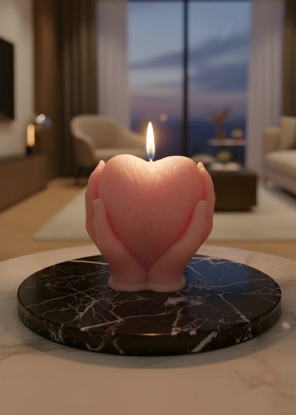 Heart in Hands Candle