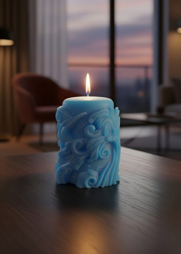 Ocean Wave Pillar Candle