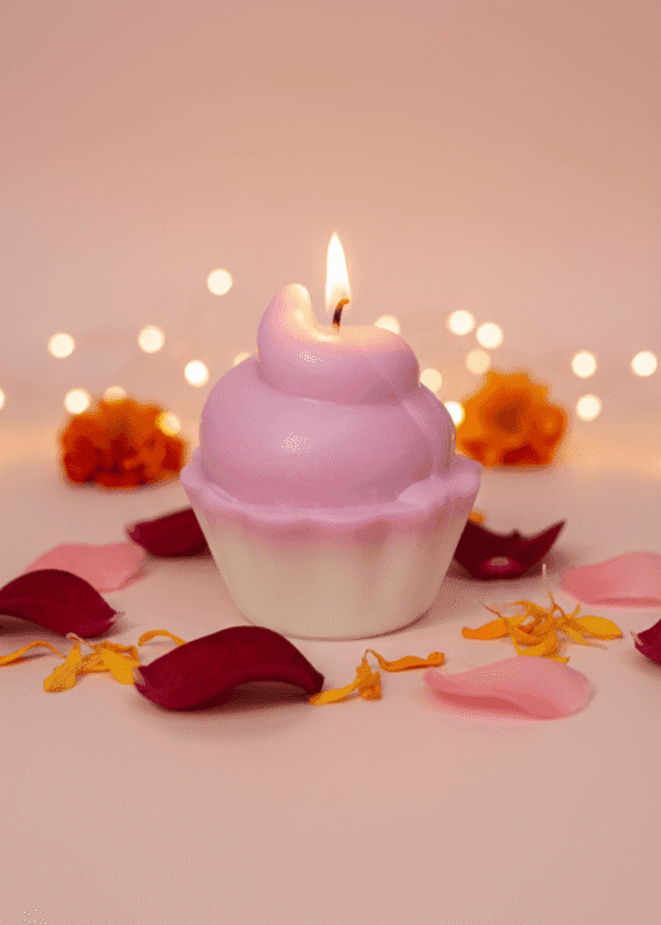 Swirl Delight Cupcake Candle