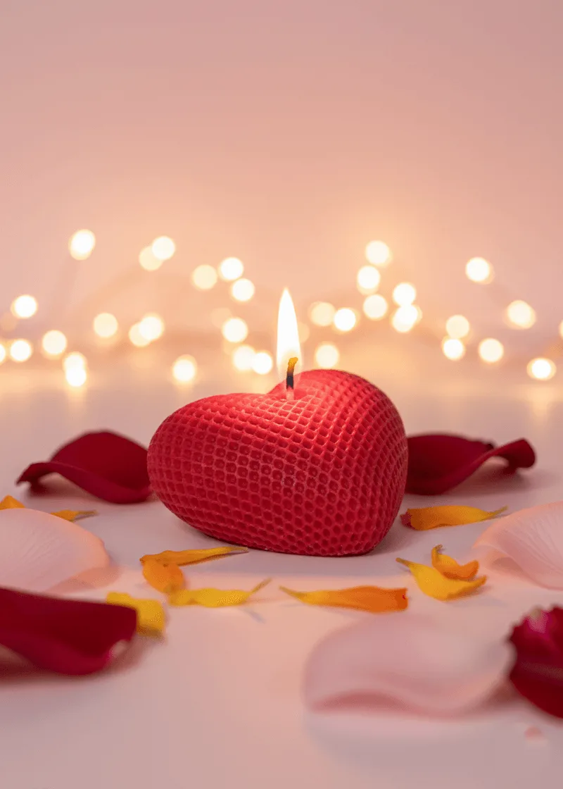 Woven Heart Large Candle