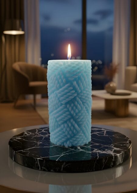 Woven Pillar Matin Candle