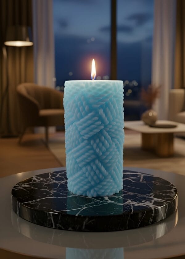 Woven Pillar Matin Candle