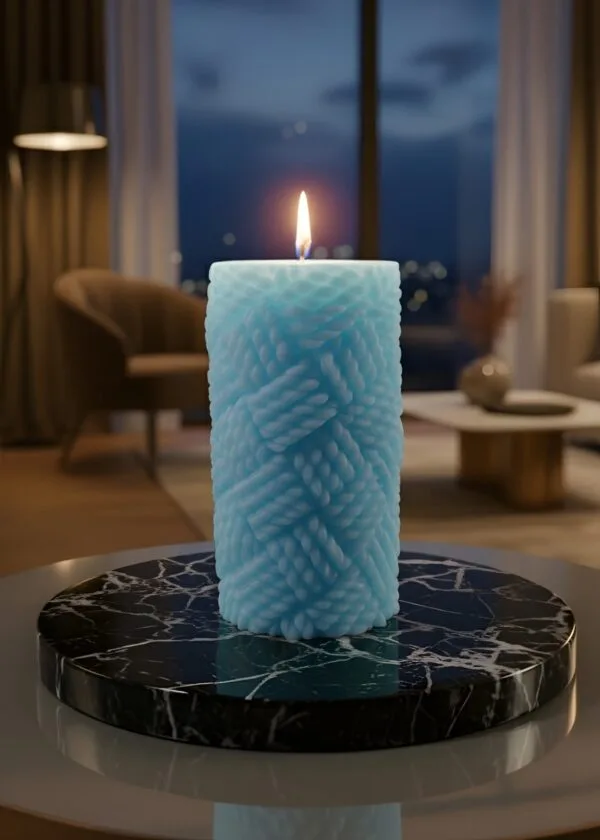 Woven Pillar Matin Candle