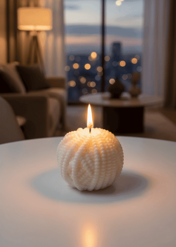 Yarn Ball Candle