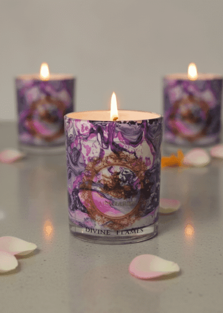 Sagitarius Zodiac Marble Glass Candle - Image 2