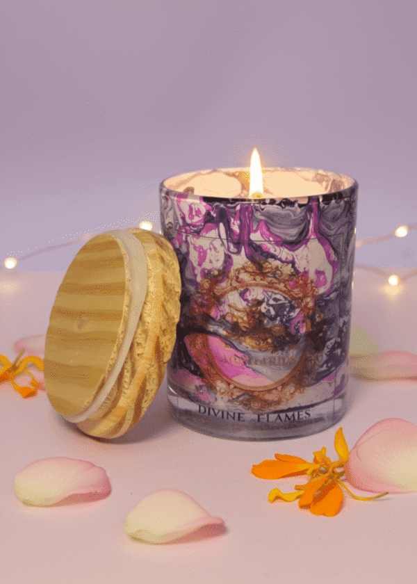 Sagitarius Zodiac Marble Glass Candle
