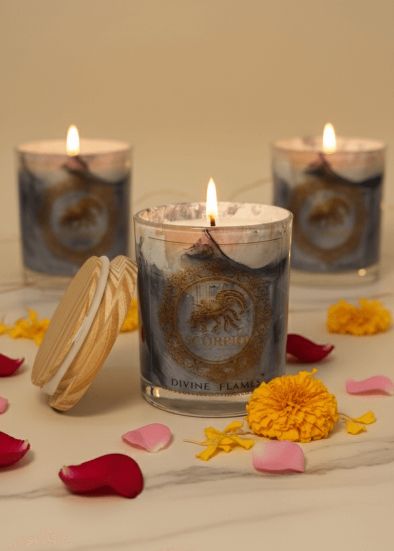 Scorpio Zodiac Marble Glass Candle Scorpio Zodiac Marble Glass Candle - Image 2