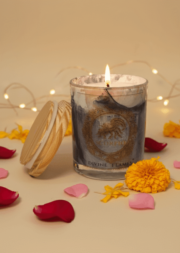 Scorpio Zodiac Marble Glass Candle