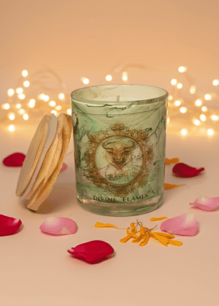 Taurus Zodiac Marble Glass Candle