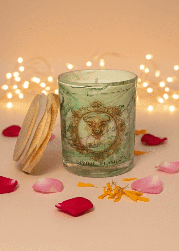 Taurus Zodiac Marble Glass Candle